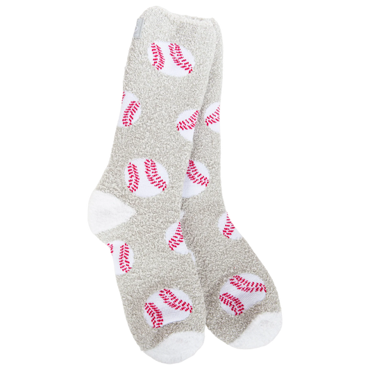 77009 WSSPCRW World's Softest Socks Cozy Spring Crew Socks Baseball 0