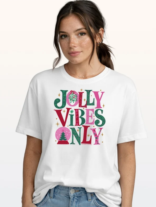 SC1595WH Southern Couture Jolly Vibes Only Tee White 0