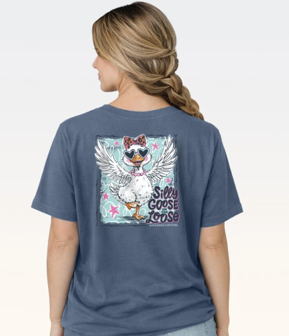 SC1617IN Southern Couture Silly Goose Tee Indigo 0