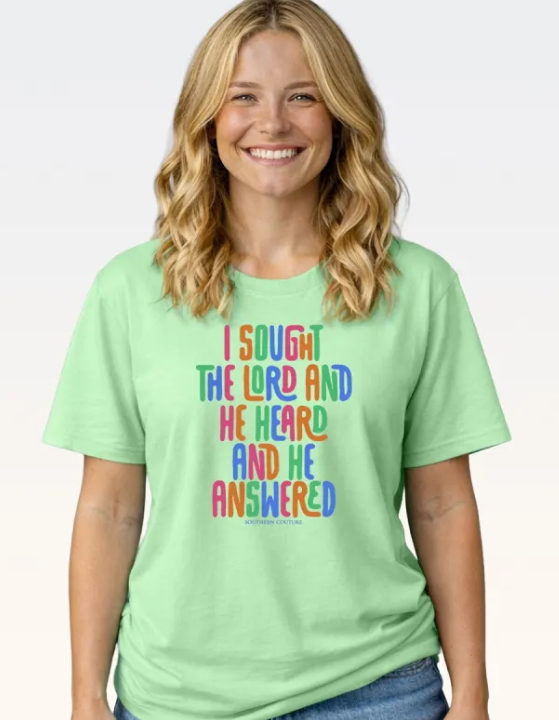 SC1629MG Southern Couture I Sought the Lord Tee Mint Green 0