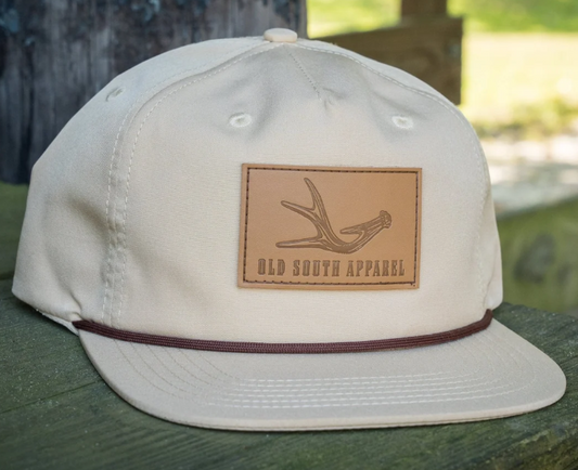 NS-CUS-SIN-KHA Old South Antler Leather Patch Hat 0