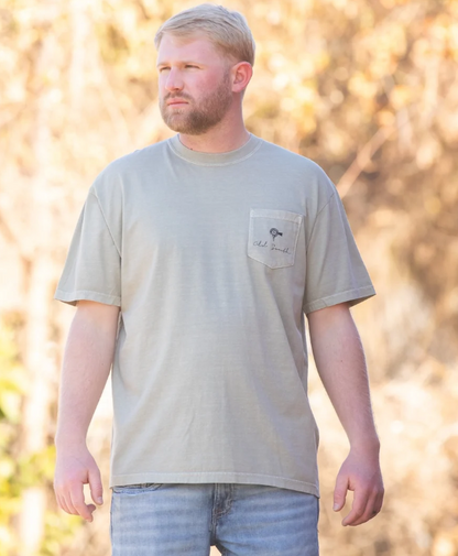 SS26-6030-THI-SAN Old South Thicket Camo Logo T-Shirt Sandstone 0