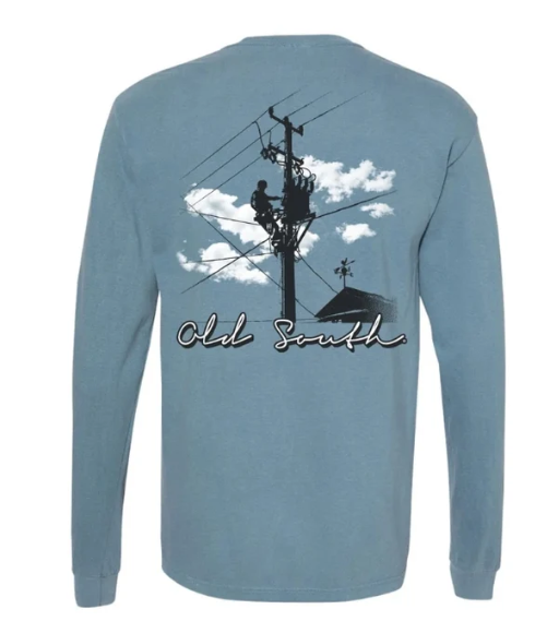 FW26-6014-LIN-ICE Old South Long Sleeve Lineman Tee Ice Blue 0