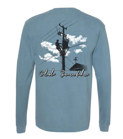 FW26-6014-LIN-ICE Old South Long Sleeve Lineman Tee Ice Blue 0