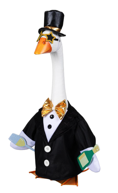 TD6J5GS26 Evergreen Happy New Year Porch Goose Outfit 0