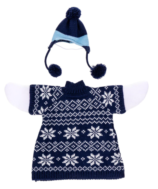TD8T4GS26 Evergreen Blue Sweater Goose Outfit 0