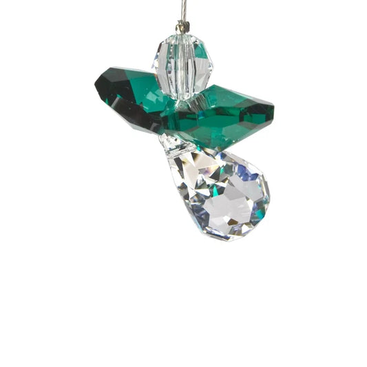 CGEM Woodstock Chimes Crystal Guardian Angel Emerald 0