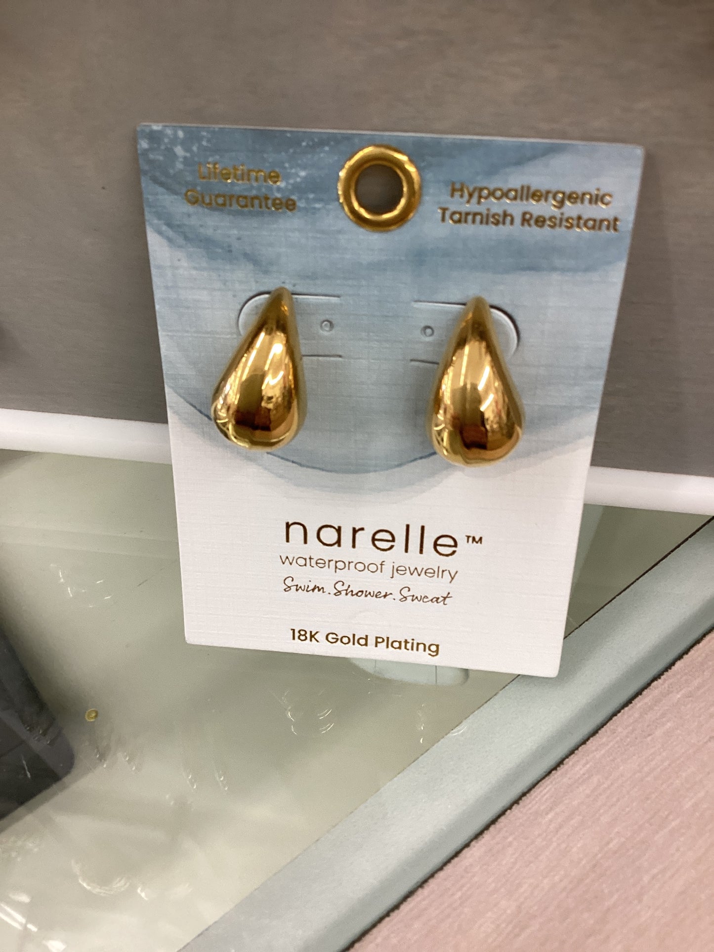 10018 Gold Plated Tear Drop Earrings 0