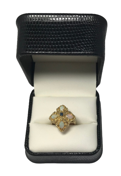 U 160229 14K Yellow Gold Vintage Style Opal Ring