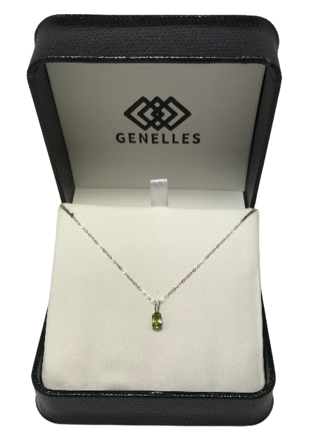 PB0900WBS 14K White Gold Birthstone Necklace