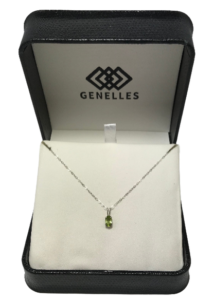 PB0900WBS 14K White Gold Birthstone Necklace