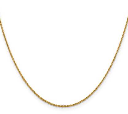 10K Yellow Gold 1.2mm Loose Rope - 16"