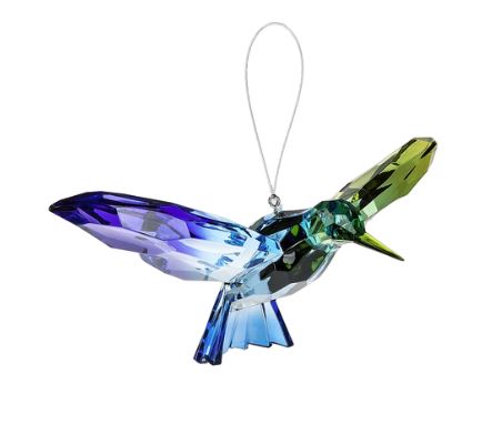 Hummingbird Decorative Acrylic Ornament - Teal/Blue