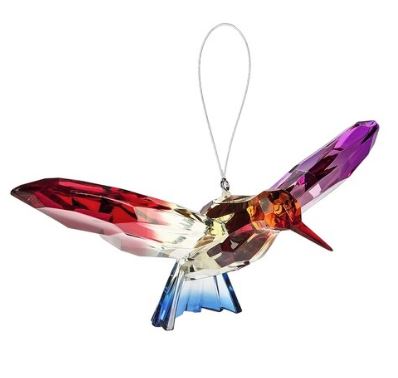 Hummingbird Decorative Acrylic Ornament - Yellow/Blue