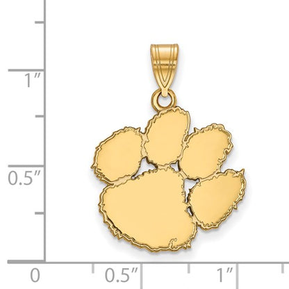 Sterling Silver Gold Plated Clemson University Large Pendant