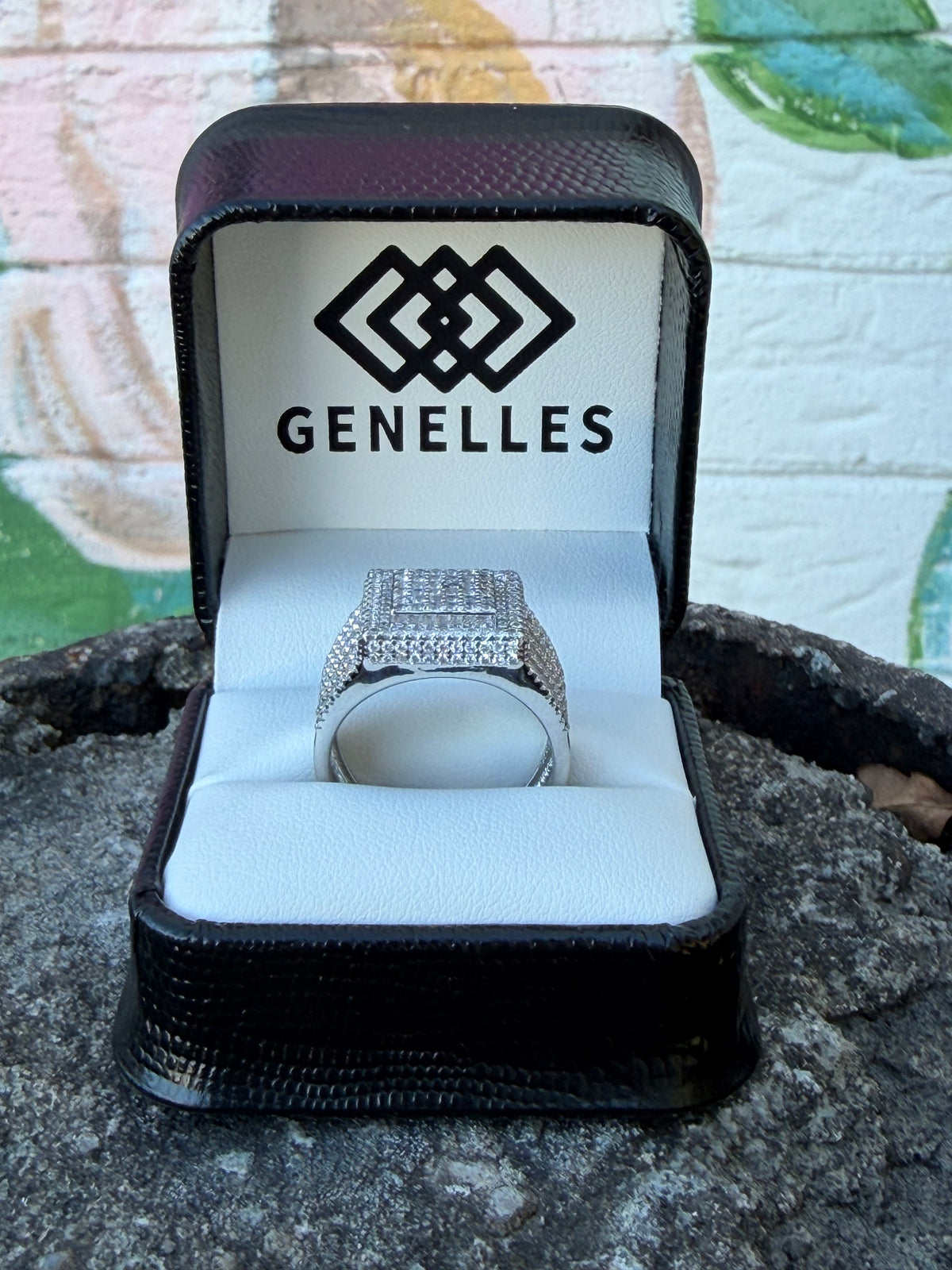 Sterling Silver Men's CZ Square Cluster Ring Size 10 1/2 0