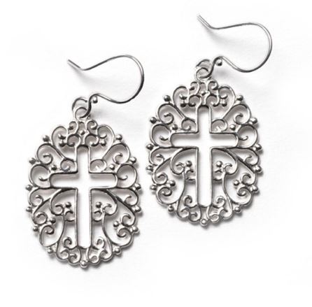 Southern Gates Filigree Open Cross Earrings