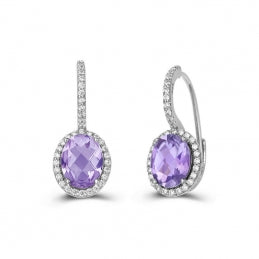 GE005AMP00 Lafonn Earrings Sterling Silver Amethyst/CL 1.20CT