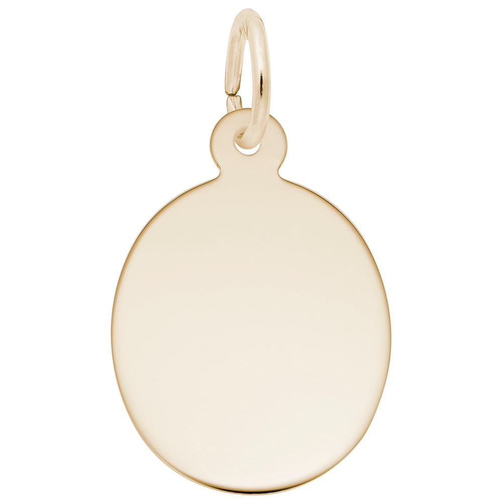 4770 Rembrandt Charms Gold Plated Sterling Silver Oval Disc