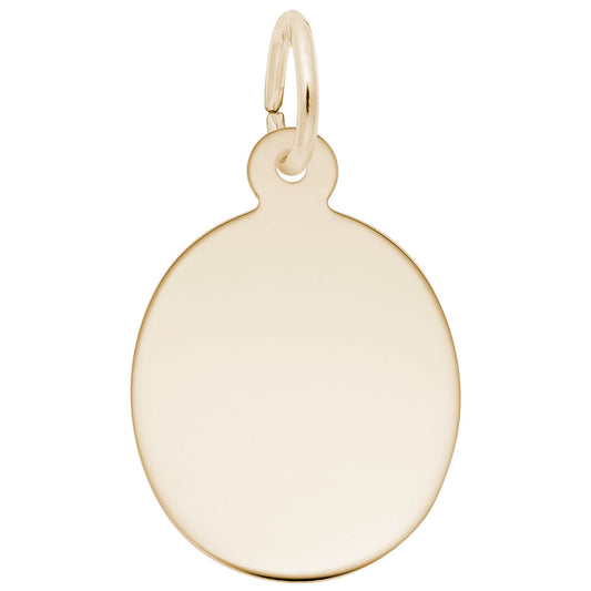 4770 Rembrandt Charms Gold Plated Sterling Silver Oval Disc
