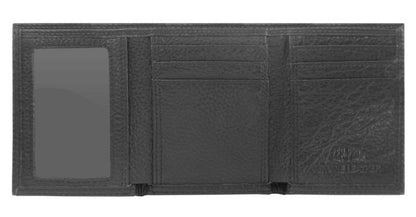 CLE-IWT2-PBBL-BLK Zep-Pro Clemson Tri-Fold Wallet Black Pebble Leather 0