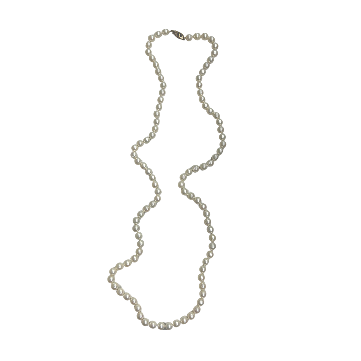 14K Yellow Gold 5.5X6.MM Freshwater Pearl Necklace - 24"