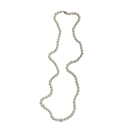 14K Yellow Gold 5.5X6.MM Freshwater Pearl Necklace - 24"