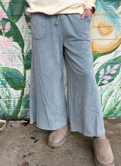 Easel Open Minded Flare Bottoms Ginny Pants - Faded Teal