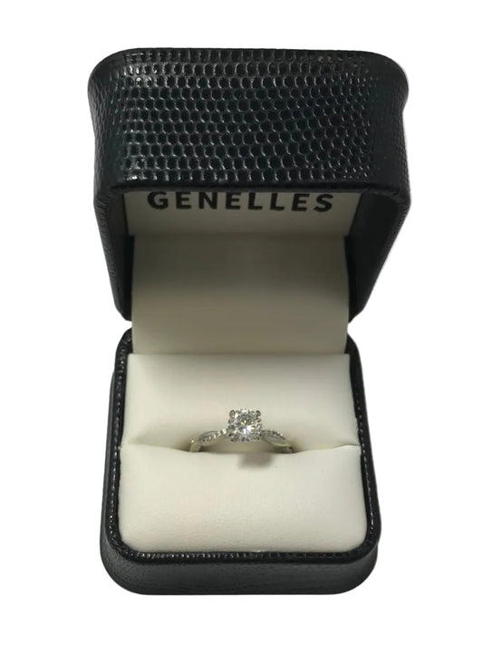 U 174050 14K White Gold CZ Ring with Twisted CZ Accented Band