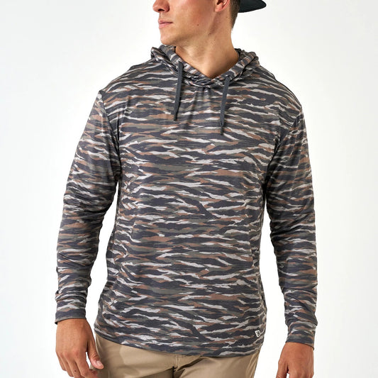 Burlebo Performance Hoodie in Tiger Stripe Camo - Wetland