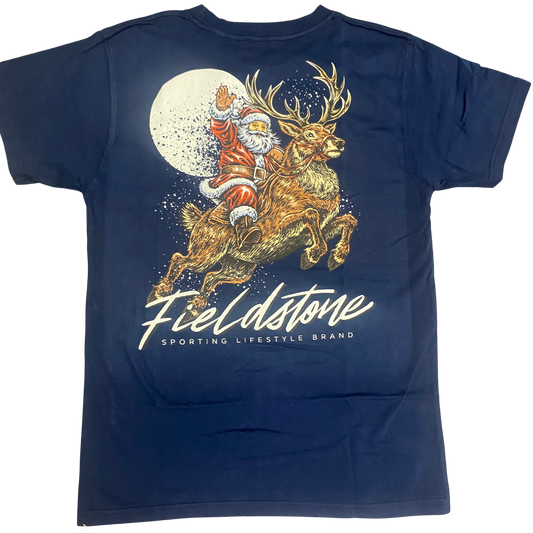 985 Fieldstone Buck Wild Santa T-Shirt Navy 0