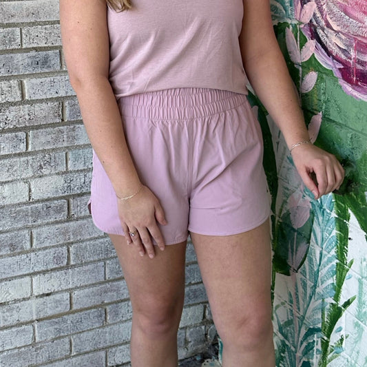 Local Girl High Waisted Volley Shorts - Blush