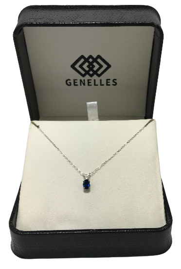PB0900WBS 14K White Gold Birthstone Necklace