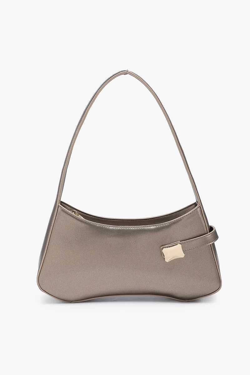 JN2835-PRL.BRN Jen and Co Rome Abstract Shoulder Bag Pearl Brown