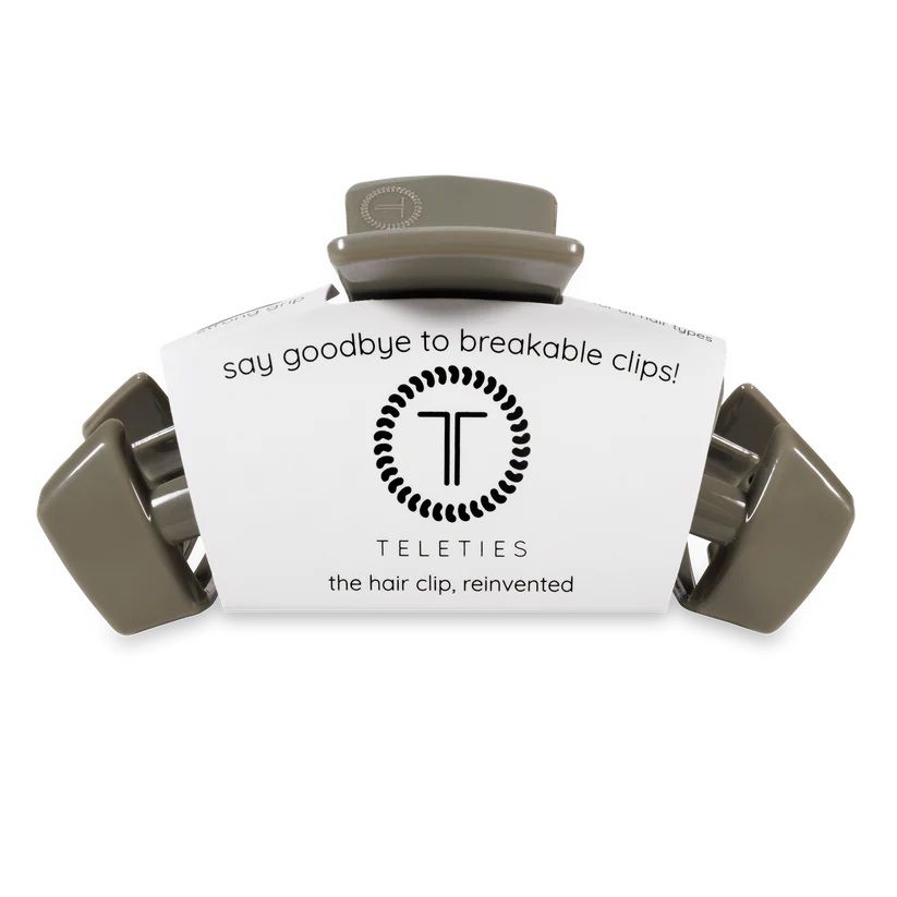 TT-CM01-147 TELETIES Classic Hair Clip Medium Sage It Ain't So