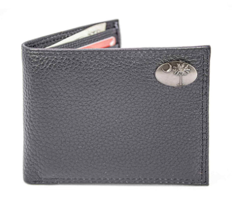 IWT1-PALM-PBBL-BLK Zep-Pro Black Pebble Grain Passcase Wallet Palmetto