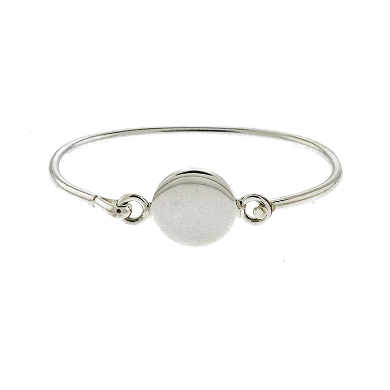 52-33-5 Engravable Sterling Silver Round Baby Bangle Bracelet 5in 0