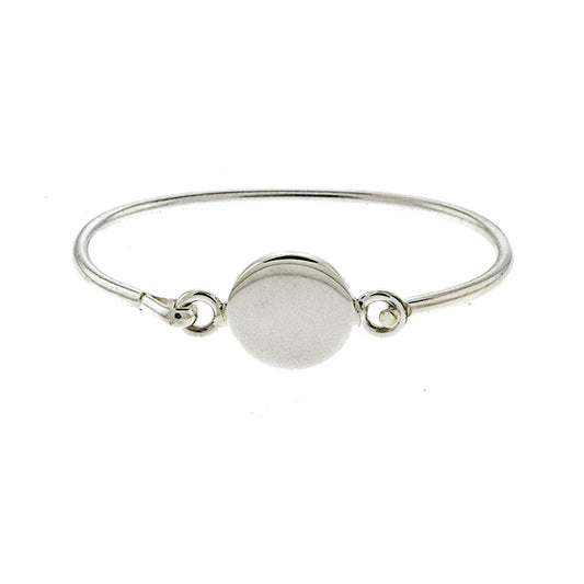 52-33-5 Engravable Sterling Silver Round Baby Bangle Bracelet 5in 0