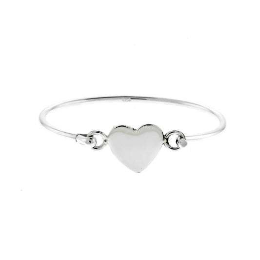 52-36-5 Engravable Sterling Silver 5in Heart Baby Bangle Bracelet 0