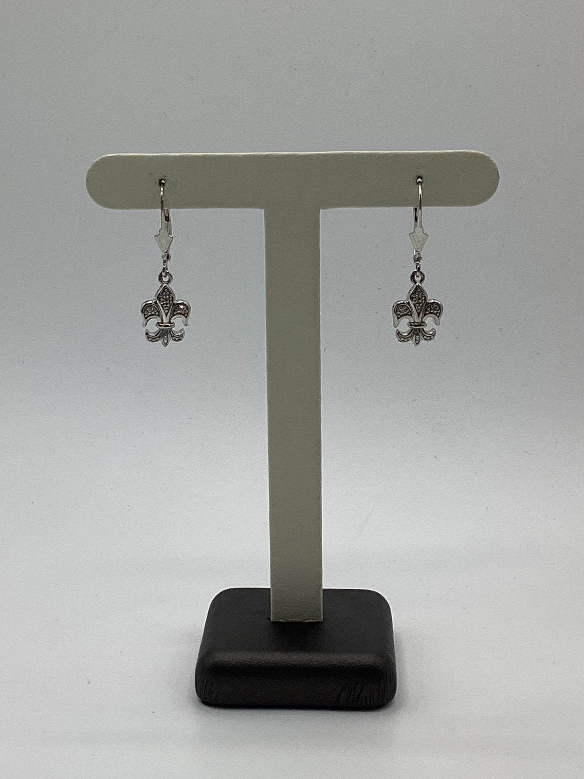 ER6147 Sterling Silver Fleur Des Lis Earrings