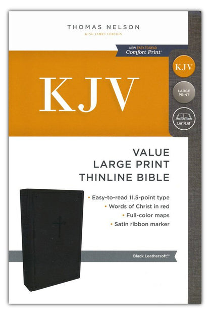 9780785225881 KJV, Value Thinline Bible, Large Print, Leathersoft, Black, Comfort Print