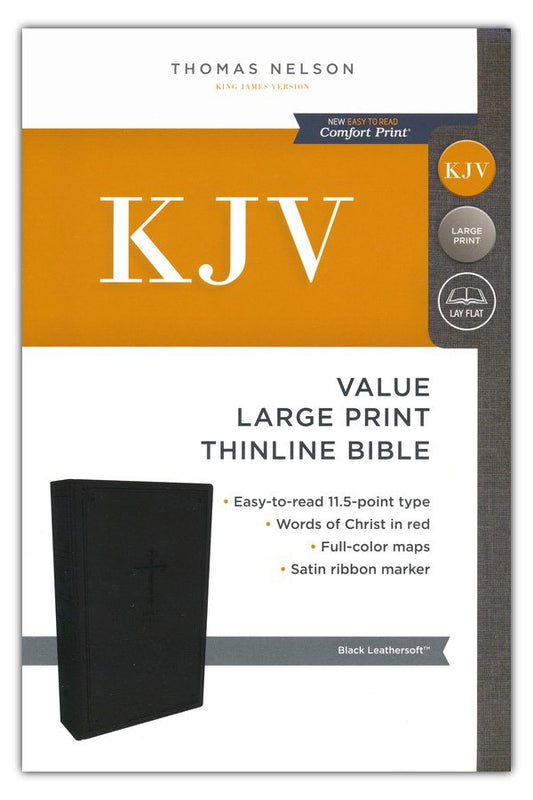 9780785225881 KJV, Value Thinline Bible, Large Print, Leathersoft, Black, Comfort Print
