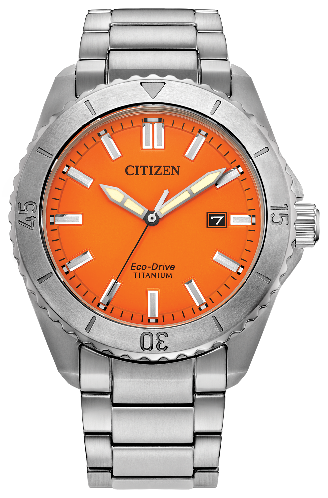 Men's Citizen Titanium Orange Eco-Drive Brycen Watch