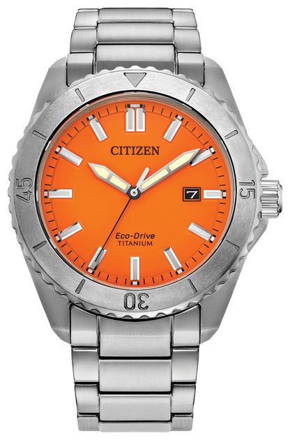 Men's Citizen Titanium Orange Eco-Drive Brycen Watch