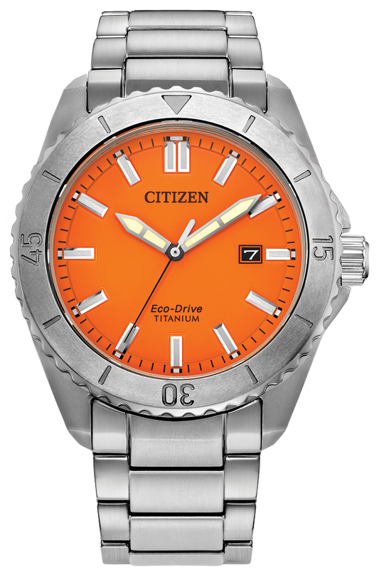 Men's Citizen Titanium Orange Eco-Drive Brycen Watch