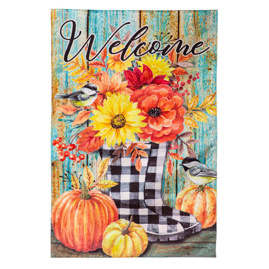 Fall Welcome Boots House Flag