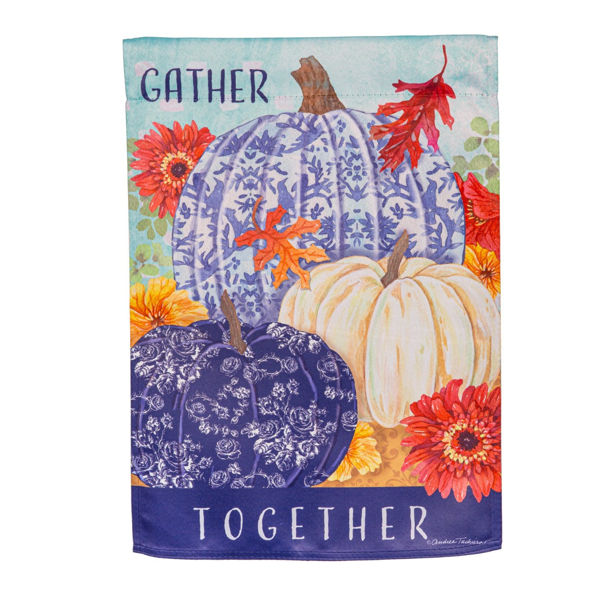 Changing Seasons Pumpkin Suede Garden Flag