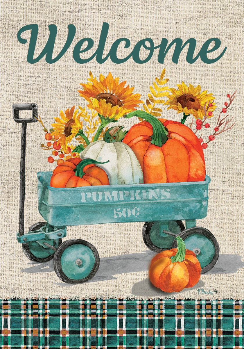 Pumpkin Wagon House Flag