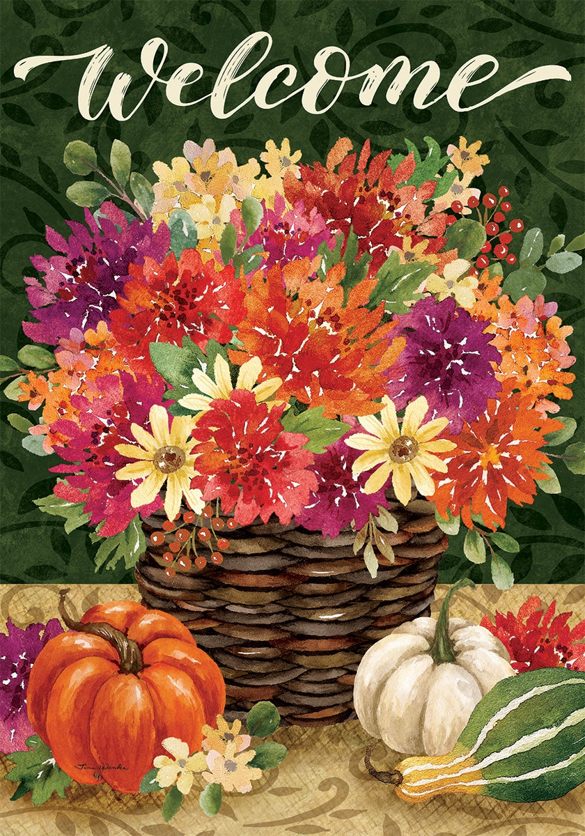 Mums Basket Welcome House Flag