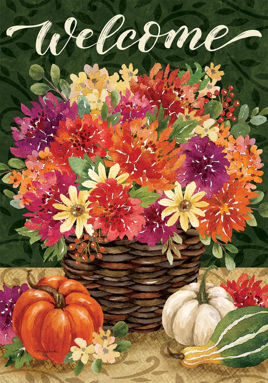Mums Basket Welcome House Flag